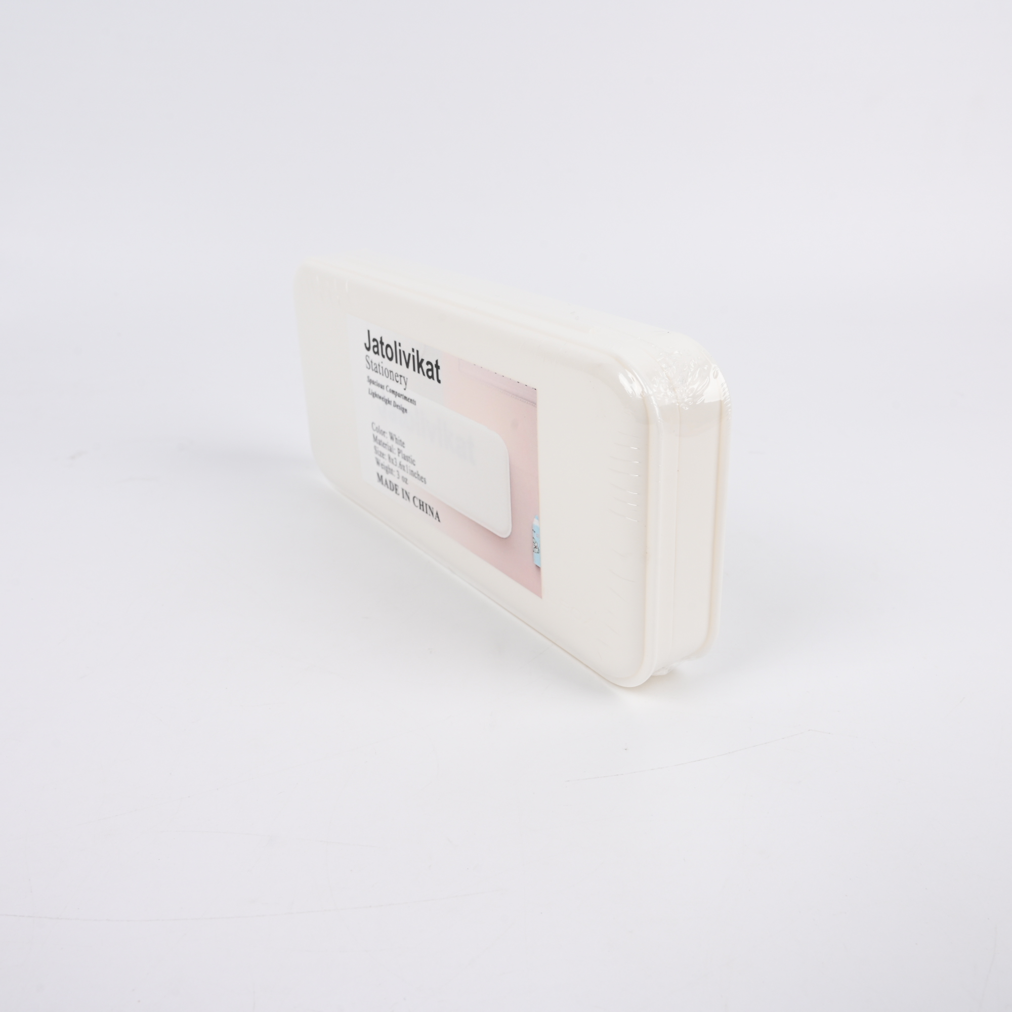 Jatolivikat White Plastic Pencil Case Stationery, 8 Inch Spacious School Supplies with Multiple Compartments, Lightweight School Pouch Stationery for Students & Kids - Image 2