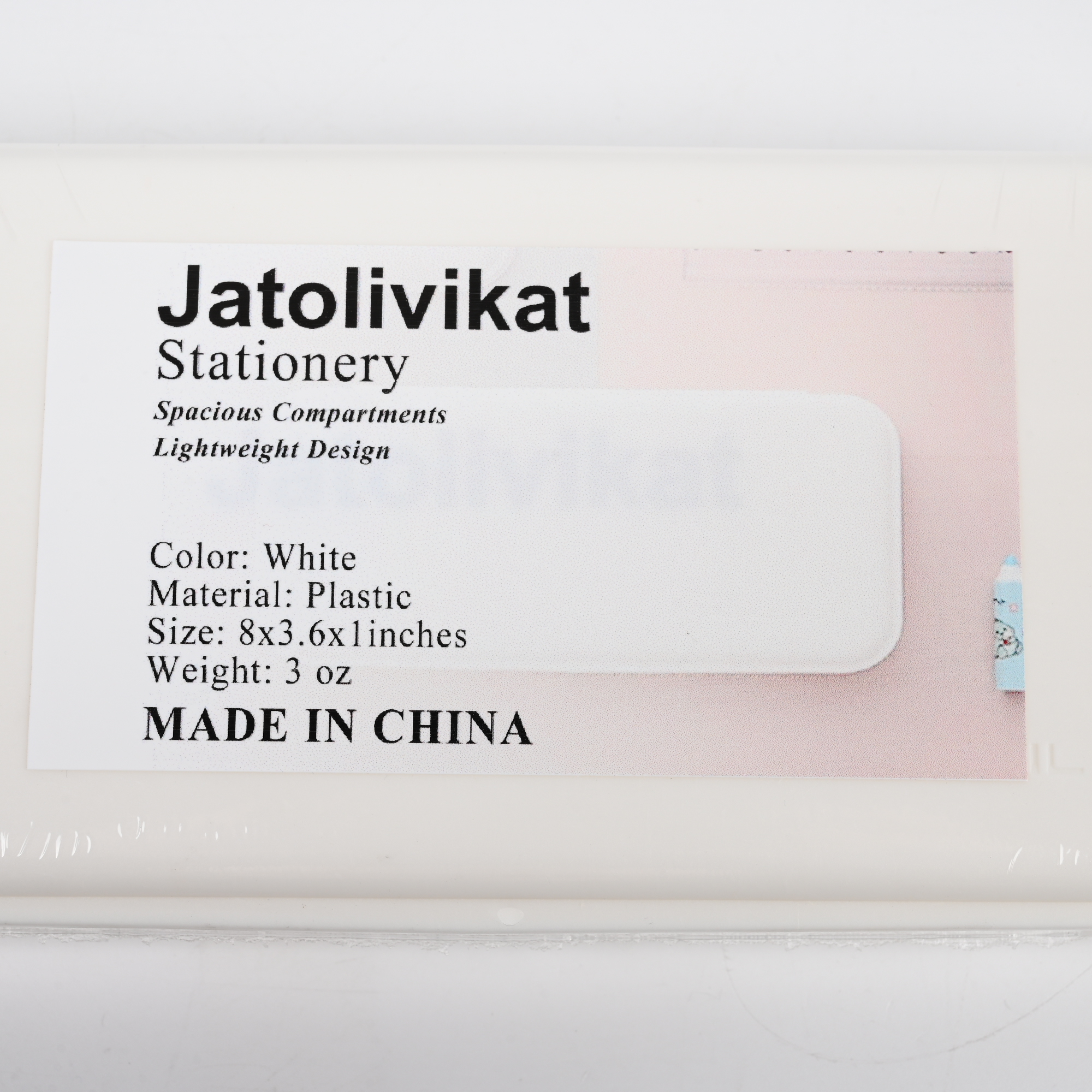 Jatolivikat White Plastic Pencil Case Stationery, 8 Inch Spacious School Supplies with Multiple Compartments, Lightweight School Pouch Stationery for Students & Kids - Image 8