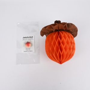 Jatolivikat Pine Cone Honeycomb Party Decoration, 7.8 Inch Orange and Brown Paper Honeycomb Ball for Christmas Tree Ornaments, Fall Thanksgiving Home Party Decoration