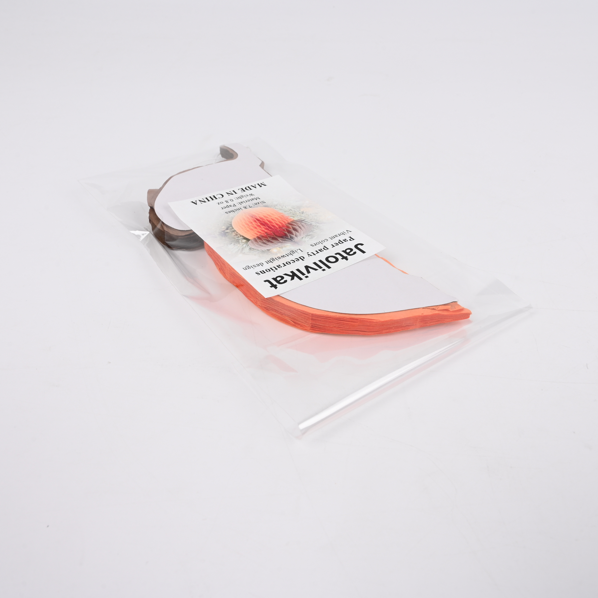 Jatolivikat Pine Cone Honeycomb Party Decoration, 7.8 Inch Orange and Brown Paper Honeycomb Ball for Christmas Tree Ornaments, Fall Thanksgiving Home Party Decoration - Image 5