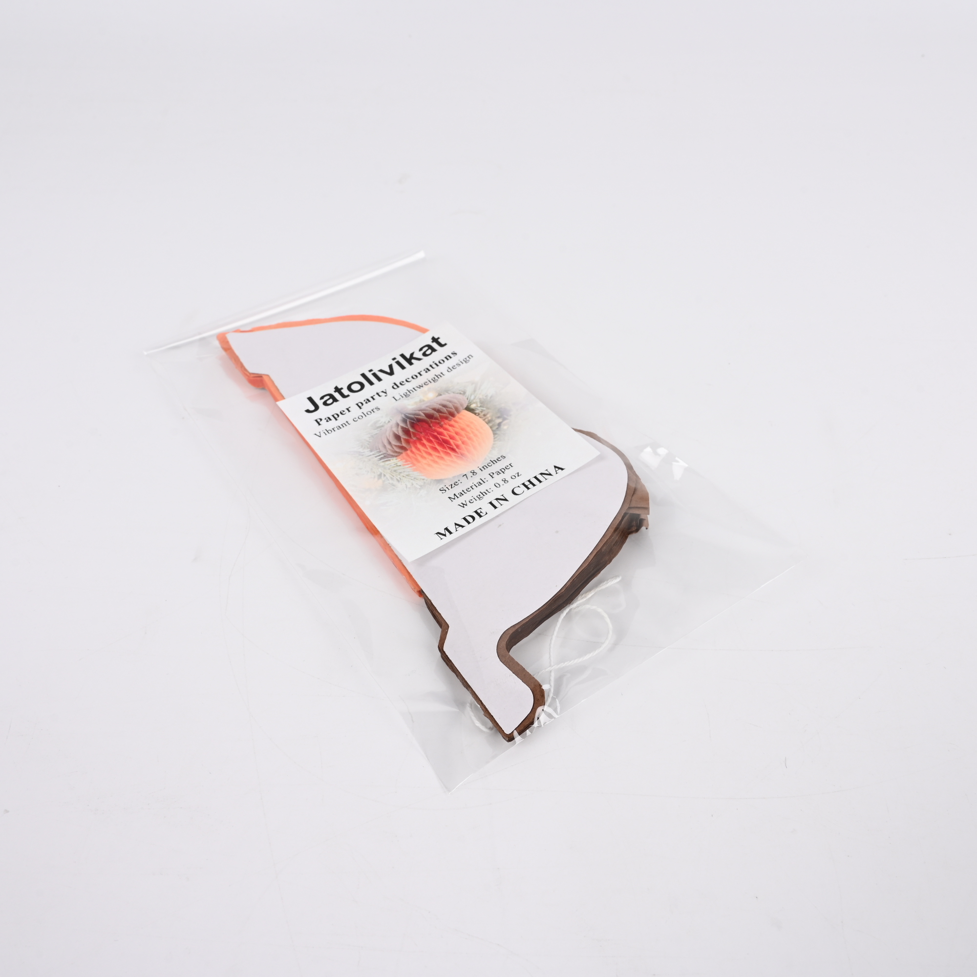 Jatolivikat Pine Cone Honeycomb Party Decoration, 7.8 Inch Orange and Brown Paper Honeycomb Ball for Christmas Tree Ornaments, Fall Thanksgiving Home Party Decoration - Image 6