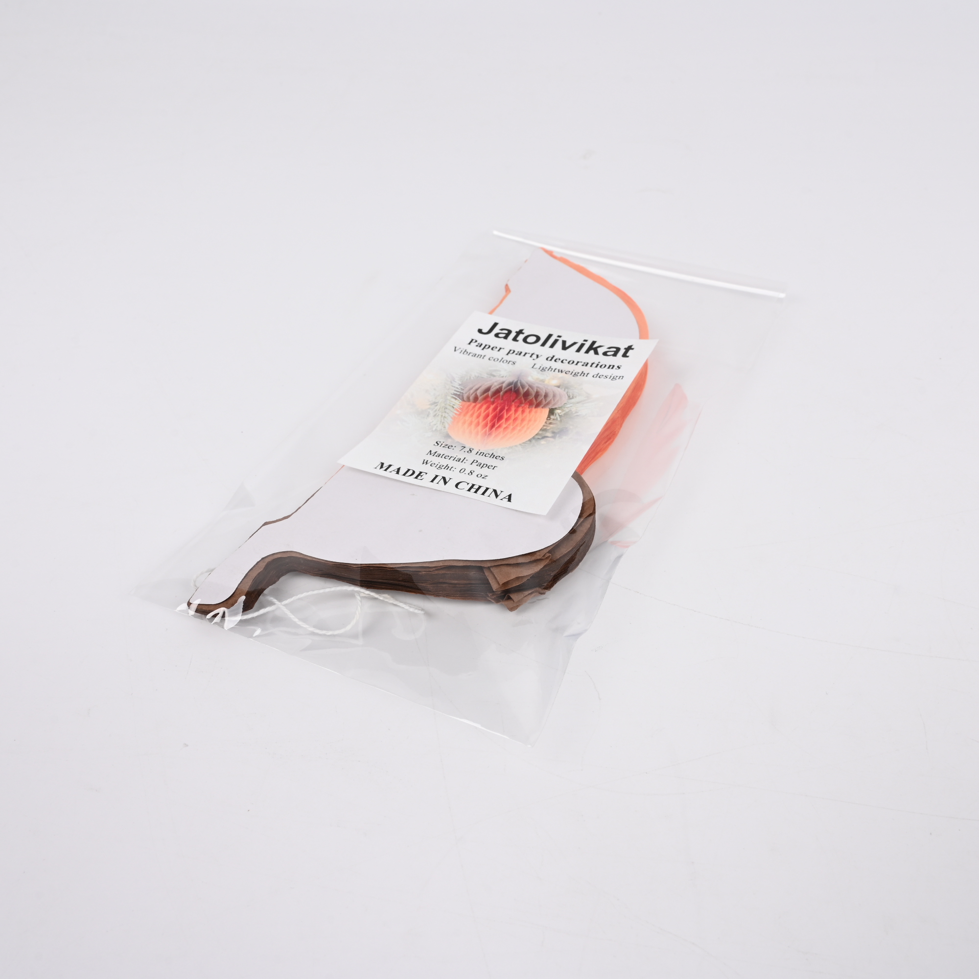 Jatolivikat Pine Cone Honeycomb Party Decoration, 7.8 Inch Orange and Brown Paper Honeycomb Ball for Christmas Tree Ornaments, Fall Thanksgiving Home Party Decoration - Image 7