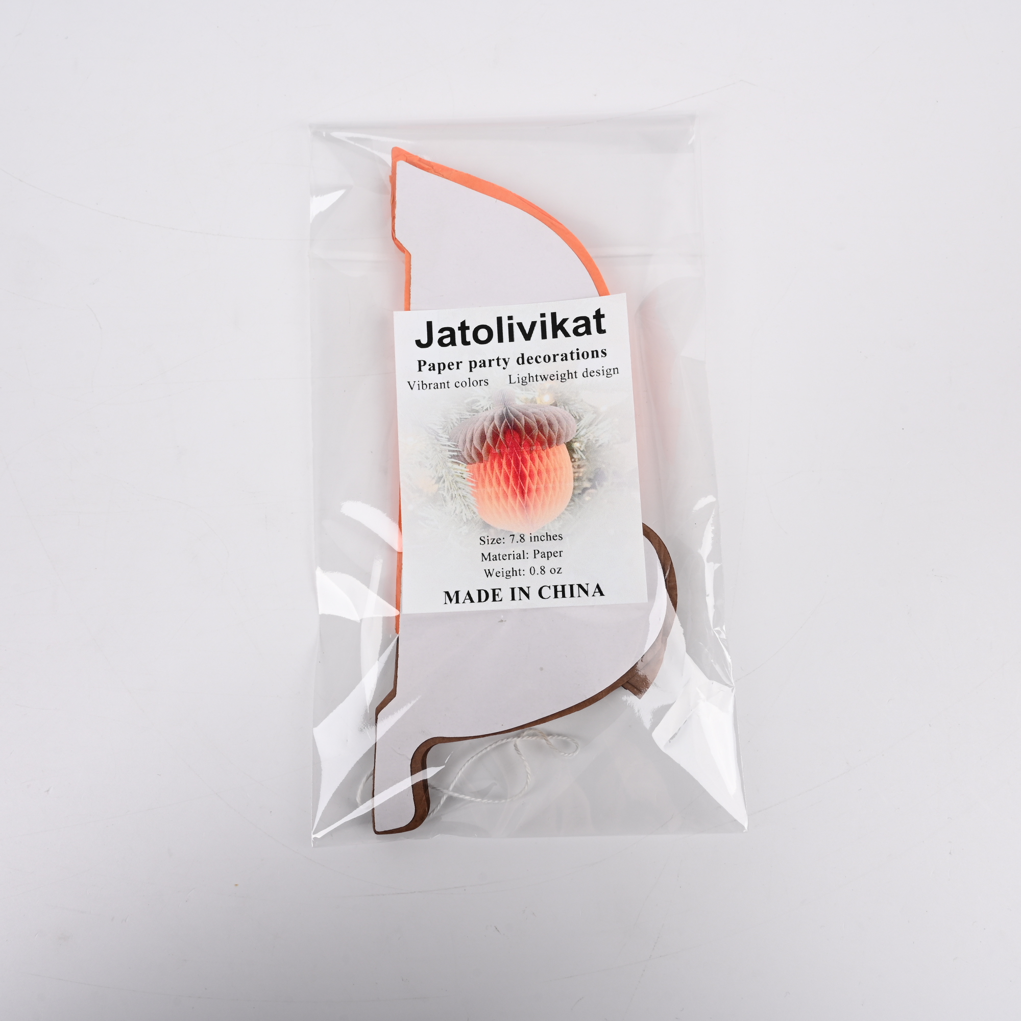 Jatolivikat Pine Cone Honeycomb Party Decoration, 7.8 Inch Orange and Brown Paper Honeycomb Ball for Christmas Tree Ornaments, Fall Thanksgiving Home Party Decoration - Image 9